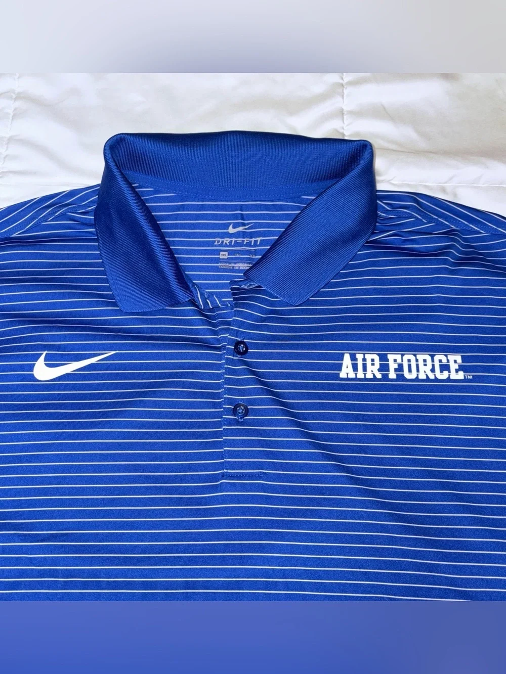 Nike Air Force Academy Polo 3XL Men’s Blue Striped